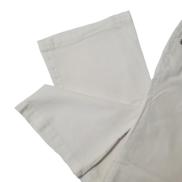 Jag Jeans Mid Rise Wide Leg Stretch Nautical Silver Buttons White Pants Jeans 8 - Picture 2 of 9